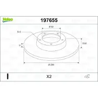 Valeo 2x Bremsscheibe 197655 hinten für TOYOTA AVENSIS Stufenheck (ZRT27 ADT27)