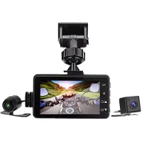 Wella Motorrad-DVR-Dash-Kamera mit Kamera Vorne und Hinten, Dual-Video-Loop-Aufzeichnung, Wasserdichte Motorrad-Fahr-Recorder-Kamera