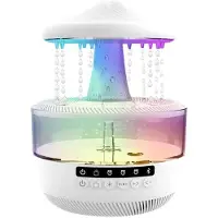 Wella Regenwolken-Luftbefeuchter, 350 Ml, Diffusor für Ätherische Öle, -Lautsprecher, Regentropfen-Luftbefeuchter mit Nachtlicht, EU-Stecker