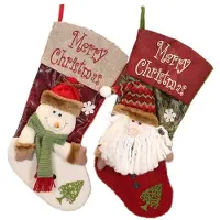 Jojomino Weihnachtsstrumpf-Set mit 2 StüCk, WeihnachtsstrüMpfe Zur Baumdekoration, Personalisierte Socken-GeschenktüTe für Teenager, SüßIgkeitentüTe