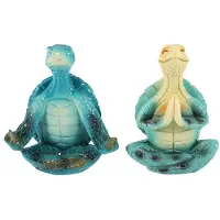 Jojomino MeeresschildkröTe Yoga-Figuren Dekorationen, 2 StüCk Meditation Yoga SchildkröTe Dekor, Garten Meditieren Yoga SchildkröTe Figur