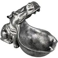 Jojomino Nilpferd-Statue für Zuhause, Nilpferd-Figur Aus Kunstharz, Lustige Bonbonniere, Schlüsselschale, Skulptur mit Großem Mund, Tisch-Kunst-Dekoration C