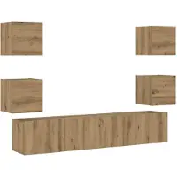 vidaXL TV-Wandschränke 6 Stk. Artisan-Eiche Holzwerkstoff