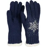StyleBREAKER Strickhandschuhe "Strickhandschuhe mit Schneeflocke, Strass und Fleece" 1 Stk.