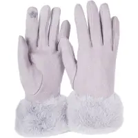 StyleBREAKER Fleecehandschuhe "Unifarbene Touchscreen Handschuhe mit Kunstfell" 2 Stk.