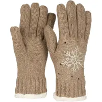 StyleBREAKER Strickhandschuhe "Strickhandschuhe mit Schneeflocke, Strass und Fleece" 1 Stk.