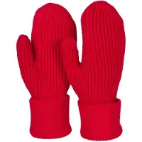 StyleBREAKER Fäustlinge "Strick Fäustlinge mit gemustertem Bund", Damen, rot, Obermaterial: 100% Polyacryl PAN., Modisch, Handschuhe Fäustlinge
