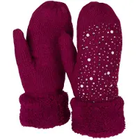 StyleBREAKER Fäustlinge "Strickhandschuhe Fäustlinge mit Strass und Perlen" 2 Stk.