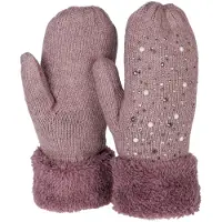 StyleBREAKER Fäustlinge "Strickhandschuhe Fäustlinge mit Strass und Perlen" 2 Stk.