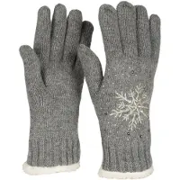 StyleBREAKER Strickhandschuhe "Strickhandschuhe mit Schneeflocke, Strass und Fleece" 1 Stk.