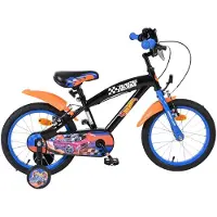 Volare Hot Wheels Kinderfahrrad - Jungen - 16 Zoll - Schwarz Orange Blau - Zwei Handbremsen
