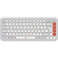 Logitech POP ICON KEYS, Mini, Kabellos, Bluetooth, Scherenschalter, QWERTZ, Weiß