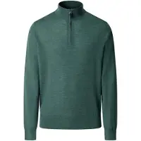 Hackett London für Herren. HM7000205 Ess Merino Hzip-Pullover mit Reißverschluss, olivgrün (XL), Lässig, Wolle, Klassisch