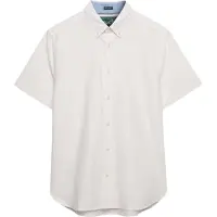 Superdry für Herren. M4011101A Preppy Oxford Hemd weiß (M), Lässig, Baumwolle, Klassisch, Kurzarm