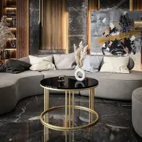 Lookway Runder Couchtisch LORI GOLD