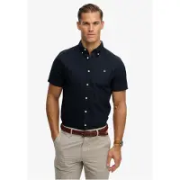 Superdry für Herren. M4011101A Preppy Oxford Hemd navy (L), Lässig, Baumwolle, Klassisch, Kurzarm, Marine