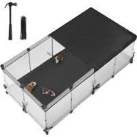 Songmics Kleintiergehege aus Kunststoffplatten 144 x 74 x 47 cm wolkenweiß LPC015W01