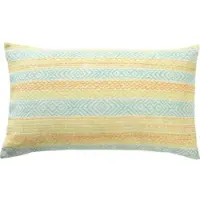 Erwin Müller Jacquard, Baumwollmischung, Gewebt Kissenbezug in orange-mint | Gr.: 30 x 50 cm