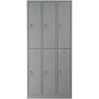 Proregal Garderobenspind Camel | 6-Fächer| HxBxT 195x90x50 cm | Zylinderschloss | Grau