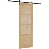 vidaXL Schiebetür ORKDAL Natürlich und Schwarz 83 x 232 cm