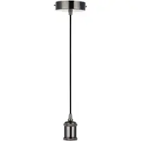 Blulaxa Vintage Pendelleuchte, E27 Fassung, 1,5m Textilkabel, Umbragrau