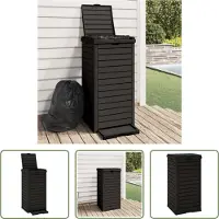 The Living Store Outdoor-Mülltonne Schwarz 41x41x86 cm Polypropylen