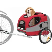 Sepnine 10801 Haustier-Trailer – Faltbar, Atmungsaktiv, 3 Taschen - Rot