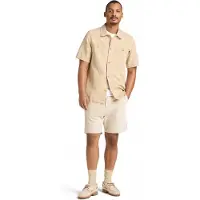 Timberland Cotton Linen Ss Utility Overshirt Medium Beige Größe: L | Casual hemden Outlet | Herren | Weiß