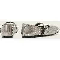 AllSaints Holly Stud Shoe Met Gunmetal Grey Größe: 37 | Ballerinas Outlet | Damen | Grau