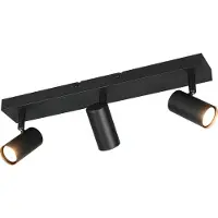 Reality Leuchten Strahler Taryn, schwarz matt, Länge 45 cm, 3-flg., Mini-GU10 dimmbar, schwarz, für Wohn- / Esszimmer, Metall, Modern, Downlights