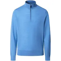 Hackett London für Herren. HM7000205 Ess Merino Hzip-Pullover mit Reißverschluss, blau (L), Lässig, Wolle, Klassisch