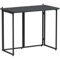 vidaXL Gartentisch Klappbar Schwarz 90x51x75 cm Poly Rattan