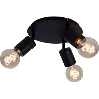 Globo Deckenleuchte, 3-Flammig, schwarz, Spots beweglich, D 28 cm