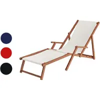 Erst-Holz Liegestuhl XXL extra schwere Ausführung Sonnenliege Holz Deckchair Massivholz Gartenmöbel V-10-500
