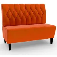 BIG Möbel Gastro Sitzbank Paris | 180 cm breit | Samtstoff in Orange | Diamant | Dinerbank