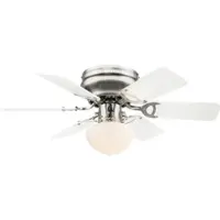 Globo LED Deckenventilator Ventilator Wohnzimmer Rechts-/Linkslauf Weiß Glas D 76 cm