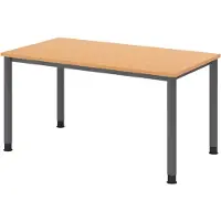 Bümö Schreibtisch Serie-H - Nachbildung: Buche, Gestell: Graphit, Größe: 140 x 80 cm