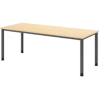 Bümö Schreibtisch Serie-H - Nachbildung Ahorn, Gestell: Graphit, Größe: 200 x 80 cm
