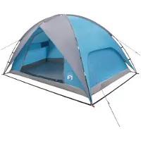 vidaXL Campingzelt mit Regenhaube wasserdicht 4 Personen Blau