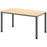 Bümö Schreibtisch Serie-H - Nachbildung Ahorn, Gestell: Graphit, Größe: 140 x 80 cm