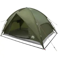 vidaXL Campingzelt mit Regenhaube wasserdicht 4 Personen Olivgrün