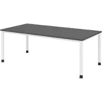 Bümö Schreibtisch Serie-H - Nachbildung: Graphit, Größe: 200 x 100 cm, Gestell: Weiß