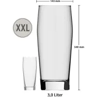 Rastal Bierglas "Willi Becher Riesen-Bierglas Ranft 3,0 Liter transparent" Handwäsche wird empfohlen
