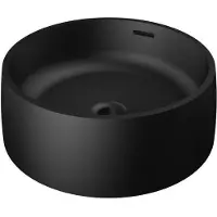 Steinberg Serie 440 Aufsatzwaschtisch, rund, 415x415x150mm, SOLIDSurface, ohne Hahnloch, mit Überlauf, 4406210S