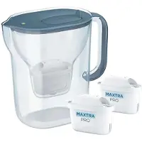 Brita Style Essential Filterkanne + 2 MaxtraPro PP-Kartuschen (2,4 l; dunkelblau)
