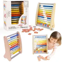 Classic World Holz Abakus Lernspielzeug mit Zählkarten für Kinder