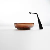 Steinberg Serie 489 Aufsatzwaschtisch, rund, aus Polyresin, mit Ablaufstopfen, 400x400x140mm, 489601033
