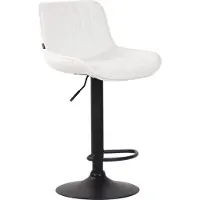 DELUKE Barhocker BEKIM - Kunstleder Weiß 50x50x86 cm Schwarz | Barstuhl Mit Lehne Drehbar Tresenhocker Tresenstuhl Kneipenhocker Kneipenstuhl