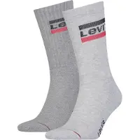 Levi's Unisex 2er Pack Sportsocken - Regular Cut SPRTWR, Logo, einfarbig