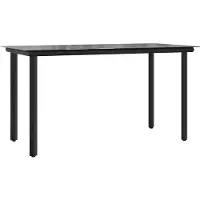 vidaXL Garten-Esstisch Schwarz 200x100x74 cm Stahl und Hartglas